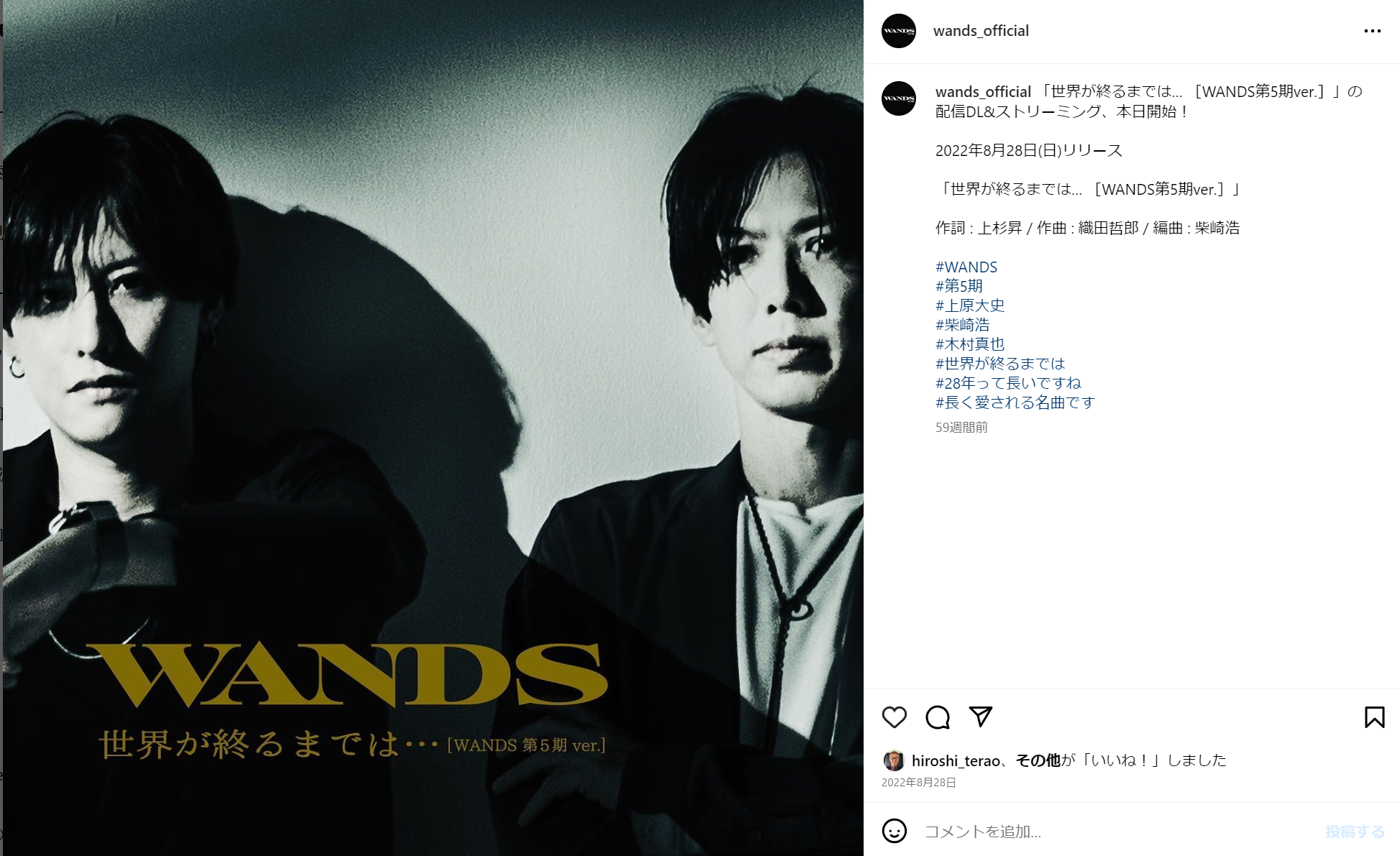 WANDS第5期の「世界が終るまでは…」のジャケットイメージ